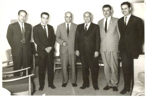 Palestine representative with several founders of the PLO in Jerusalem, 1964