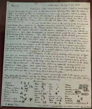 Copy of Thomas Young letter to father of WJ Hankes